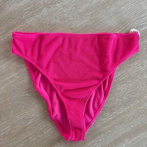 Good American Always Fits Good Waist Cheeky Bikini Bottom Hot Pink GSW0145N 5/6